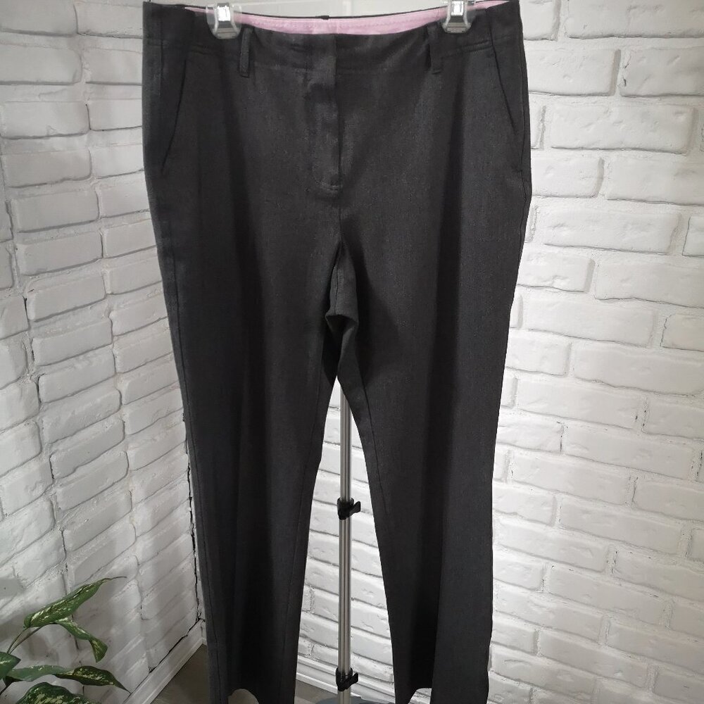 Lands' End Ladies Size 12 Charcoal Slight Flare Zipper & 2 Clasp Closure Pants